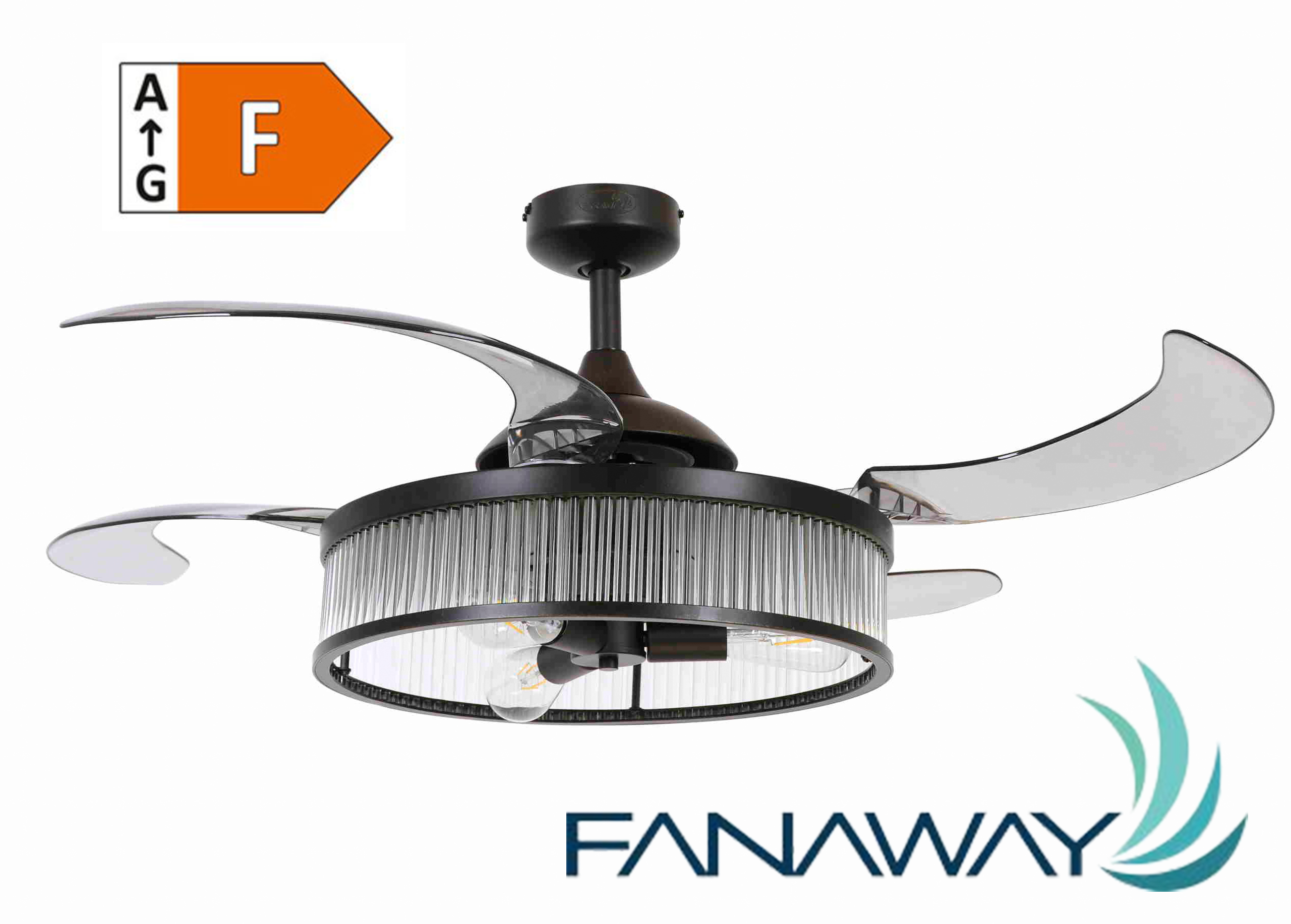 Deckenventilator Fanaway Corbelle Schwarz 122 cm mit Beleuchtung und Fernbedienung Deckenventilator Fanaway Corbelle Schwarz 122 cm mit Beleuchtung und Fernbedienung