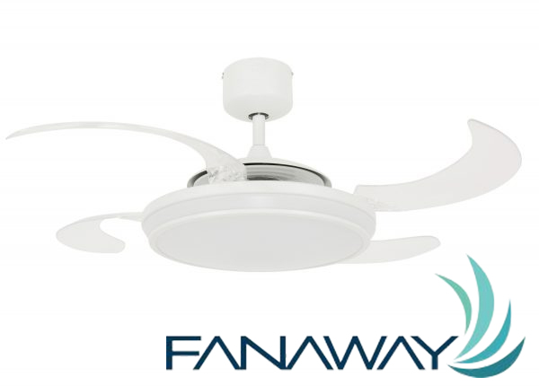 Deckenventilator Fanaway EVO1 Weiß mit LED Beleuchtung und Fernbedienung