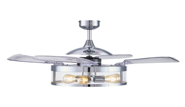 Deckenventilator Fanaway Classic Chrom 122 cm mit Beleuchtung und Fernbedienung Deckenventilator Fanaway Classic Chrom 122 cm mit Beleuchtung und Fernbedienung