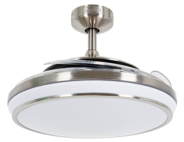 Deckenventilator Fanaway EVO1 Chrom gebürstet mit LED Beleuchtung und Fernbedienung Deckenventilator Fanaway EVO1 Chrom gebürstet mit LED Beleuchtung und Fernbedienung